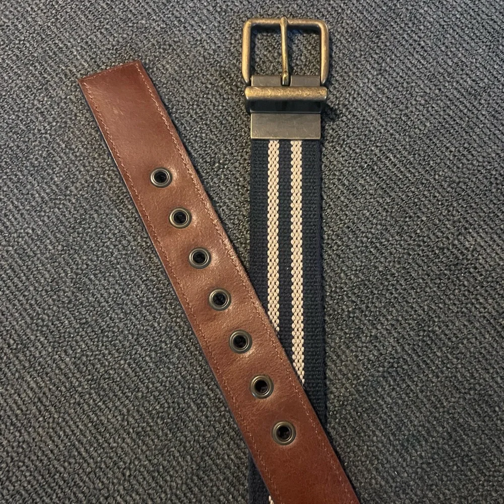 Men's Reversible Leather/Canvas Belt